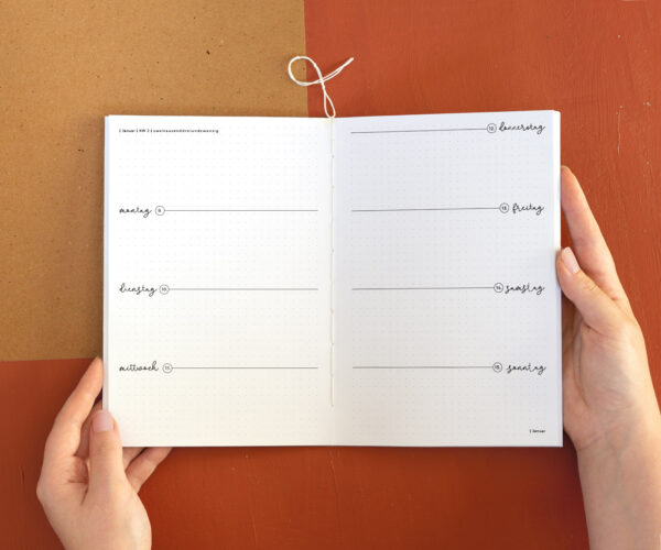 Kalender Pappel im Kalenderheft für's Travelers Notebook