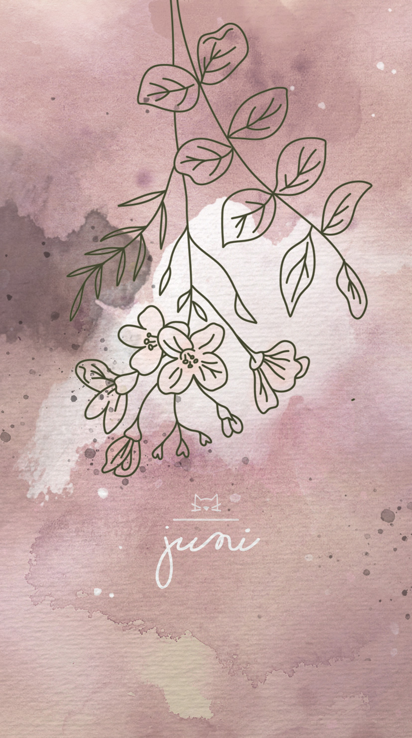 Juni-Wallpaper in Rosa mit Wiesenschaumkraut
