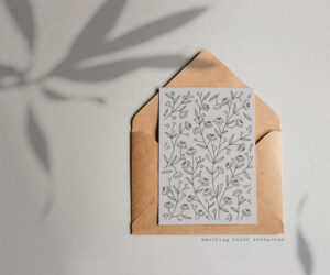 Postkarte mit Blumenranken – Echinacea