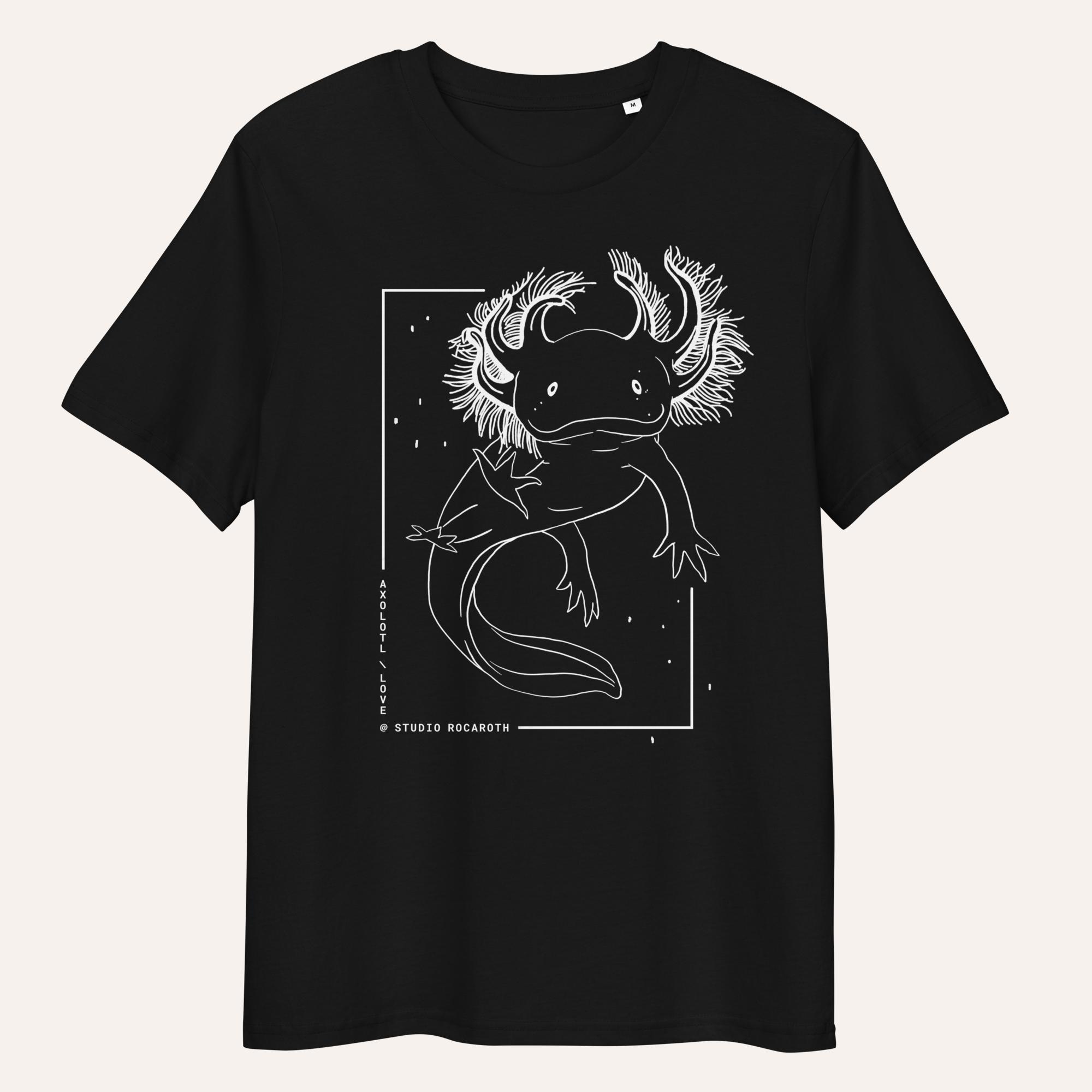 Schwarz-Weißes Axolotl-Shirt